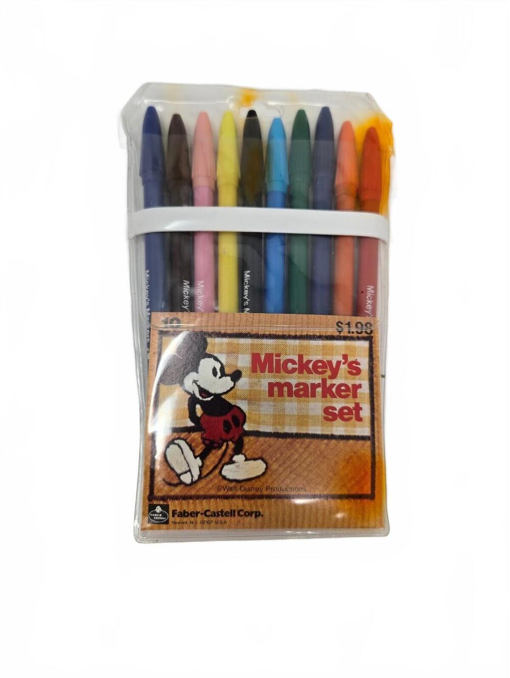 Vintage Walt Disney Mickey Mouse Mickey's Marker Set Faber-Castell Retro Rare